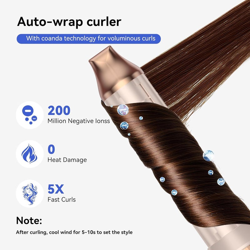 trylater 6-in-1 Hair Dryer Brush, 110,000 RPM High-Speed Hair Dryer Fast Drying,Upgraded Air Styler with Auto Wrap Curlers,Blow Dryer Brush for Straightening, Smoothing,Volumizing, No Heat Damage - Image 3